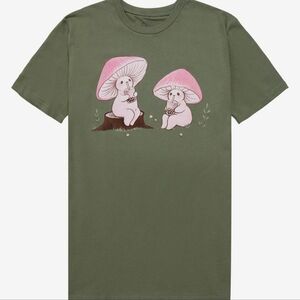 Green T-Shirt with Mushroom Graphic